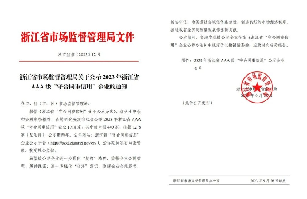 星空·体育-星空(中国)一站式服务官方网站喜获AAA级“守合同重信用”企业荣誉称号